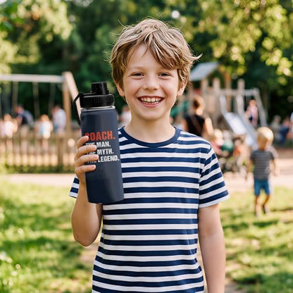 Coach Gifts 18 Oz Water Bottle, The Man The Myth The Legend Coach Gifts, Christmas Birthday Cheer Coachs Gift, SoccerSoftball Basketball Swim Coachs AppreciationGifts for Him - color: Coach