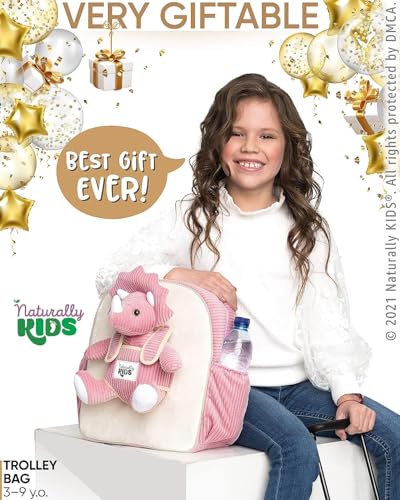 Toddler Luggage for Girls w Dinosaur Toys, Kids Rolling Backpack Girls, Toddler Suitcase, Gifts for 3 4 5 6 Year Old - color: 09 Dinosaur Triceratops, style: Trolley
