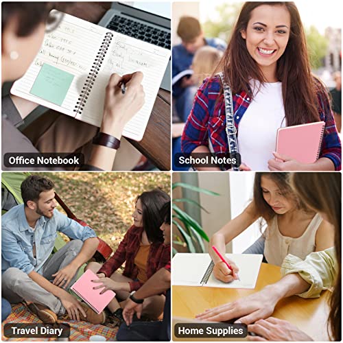 EUSOAR College Ruled Notebooks, 6 Packs 5.5" x 8.3" 120 Pages Pink A5 Spiral Notebook Bulk, Lined Writing Notebooks Sketchbook Set, Office Meeting School Supplies - color: Pink, size: 6 Packs