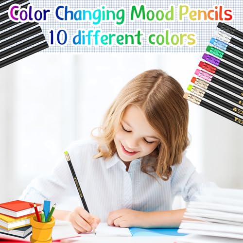 Eersida 80pcs Color Changing Pencil Bulk Back to School Pencils with Eraser Encourage Saying Thermochromic Fun Pencils for Kids Students Classroom First Day of School Gifts (Positive) - style: Positive