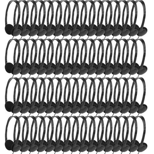 Headphones Bulk 100 Pack for Classroom Kids School Students K-12,Wholesale Children Class Set Wired Headphones for Library Chromebook,PC,Laptop,Computer(GS857,Black) - color: Black, size: 100 Pack