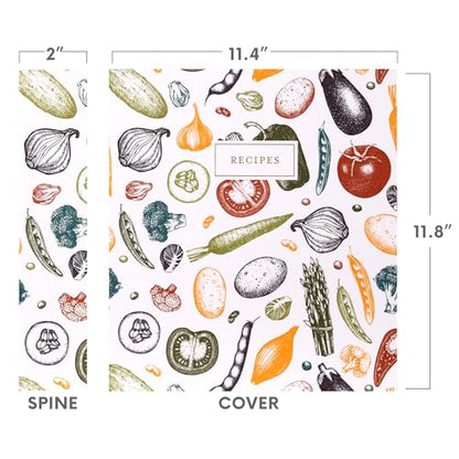 Jot & Mark 8.5"" x 11"" Sturdy 3 Ring Recipe Binder with Spill-Proof Clear | 50 Recipe Cards + 25 Sleeve Protectors + 5 Full-Page Sleeves + 6 Tabs | 8.5x11 | Autumn Harvest - color: Autumn Harvest, size: 8.5" x 11"