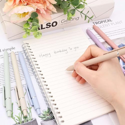 ITAWIXS 6Pcs Cute Gel Pens, 0.5mm Fine Point Smooth Writing Pens, Aesthetic Pens for Journaling Note Taking, Office School Supplies, Gifts for Women - color: 6pcs Morandi