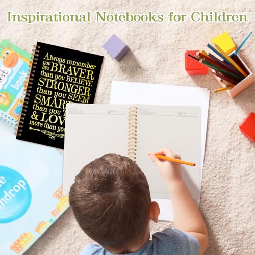 2Pcs Spiral Journal Notebook for Women Men, A5 Motivational Journal with 100 Pages, College Ruled Hardcover Notebook for Office School Home, Inspirational Gifts Encouragement Gifts - color: Black