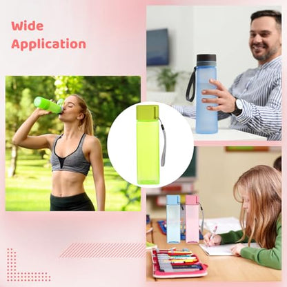 OMISTAR 24 PCS Water Bottles Bulk, 17 oz Colorful Plastic Water Bottles, Reusable Leak Proof Portable Water Bottle With Handle Strap for School Classroom Travel Camping Cycling Fitness (24PCS) - color: 24PCS