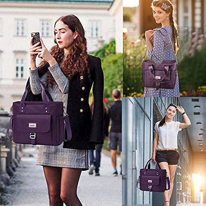 Weitars Lunch Bag for Women Work,Insulated Lunch Box Extra Large Lunch Tote Bag,Wide-Open Tote Cooler Bag With Removable Shoulder Strap with Side Pocket,Lunchbag For Picnic Hiking Beach - color: Purple