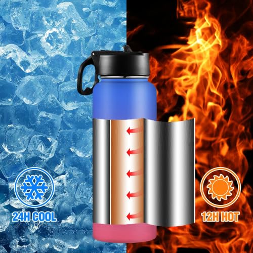 D-Story Personalized Kids Water Bottle with Straw Lid—Custom Name & Icon to Prevent Loss, 18 oz Leak-Proof Stainless Steel Insulated Bottle, Back-to-School Birthday Gift for Boys and Girls - color: Name &Icon