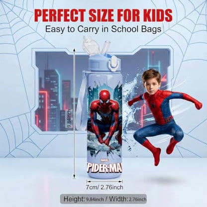 Cartoon Huntrix Water Bottle for Girls, 25oz Leak Proof with Straw Lid, Gifts for Girls (spidey) - color: spidey