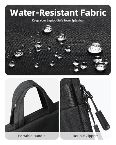 Innostyle Laptop Sleeve, 13-14 inch MacBook Laptop Bag, for Women Men Black | with Handle, Lightweight, Shock, Water Laptop Case, MacBook Air & MacBook Pro - color: Black