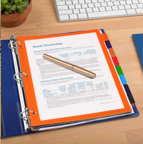 habgp 24Pcs/3 Set 8 Tab Dividers for 3 Ring Binder 24 Pcs Clear Color 3 Ring Binder Dividers Tabs Page Folder Dividers Plastic Tabbed File Dividers Tabs Three Ring Binder Index Dividers - size: 3 Set (24 Pcs)