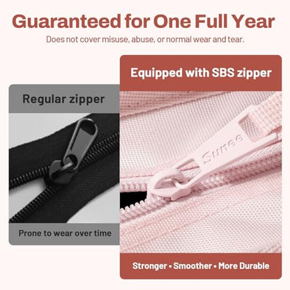 SUNEE Zipper Binder 1 Inch, Removable 3-Ring Binder, 175-Sheet Capacity, 5-Tab Dividers Expanding File Folder, Small Binder Bag Organizer Storage for Student School Classroom Supplies, Pink Lotus - color: Pink Lotus