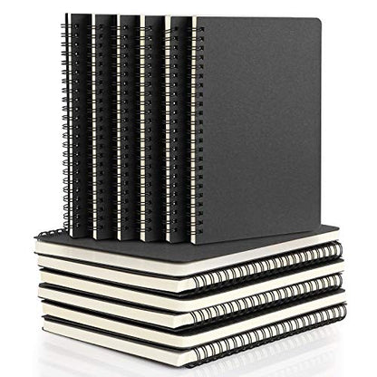 EUSOAR Spiral Notebook, A5 12packs 5.5"X8.3" 120 Pages Lined Travel Writing Notebooks Journal, Memo Notepad Sketchbook, Students College Office Business Subject Diary Ruled Book Journal-Black Cover - color: Black, size: 12 Packs