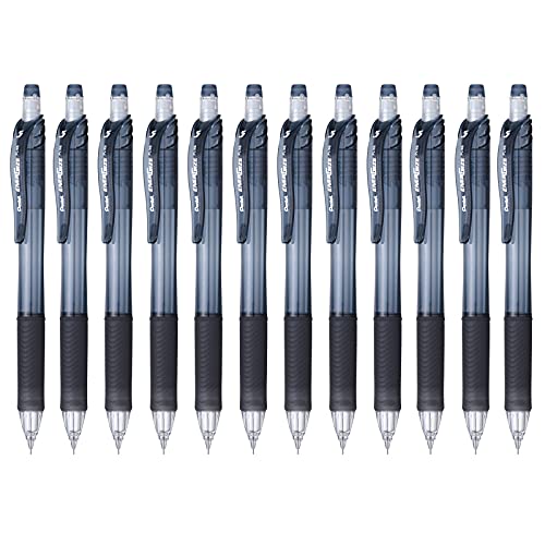 Pentel EnerGize-x Mechanical Pencil 0.5mm Black Barrel, Box of 12 (PL105A) - size: 12 Count (Pack of 1)