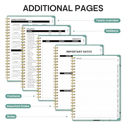 Planner 2026-2027, Academic Year Monthly and Weekly Calendar Planner, Jul 2026 - Jun 2027, Hardcover Teacher Student Planning Agenda book with Tabs, Perfect for School Office Supplies, 6.3" x 8.5" - Depths Whale - color: D-Depths Whale, size: (6.3"x8.5")a