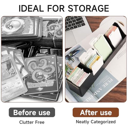 300 Pieces Trading Card Dividers, Blank Paper Card Dividers White Card Separators with Tabs for Storage Boxes, MTG TCG Sports Game Cards, 2.6 x 4.1 Inches
