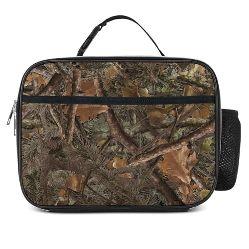 Camo Lunch Bag Insulated Reusable Lunch Box Kids Girls Boys Cooler Thermal Tote Bag For Men Women School Work Picnic - color: Camo