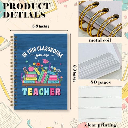 LRVSYUIN Teacher Spiral Notebooks for Women Men, Teacher Journal for Appreciation Gift, End of Year Thank You Gift for Teacher Coworker Boss - Books (B10) - style: Books
