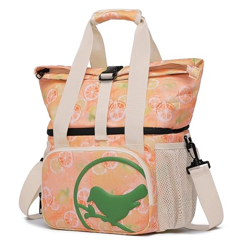 SUNNY BIRD Dual Compartment Lunch Bag Insulated Lunch Box for Women and Men (Grapefruit Pink) - color: Grapefruit Pink