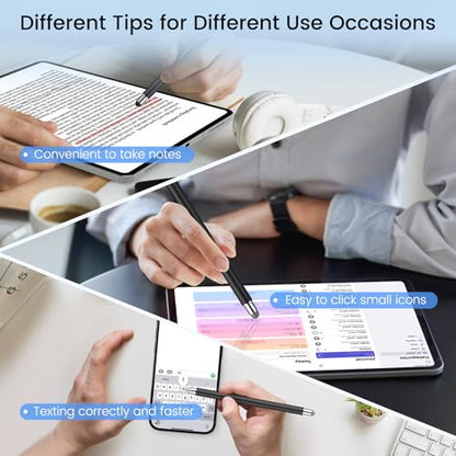 Stylus Pen for Touchscreen, 3-in-1 Magnet Stylus for Nintendo Switch, High Sensitivity Universal Stylus Pen for Nintendo Switch/iPad/iPhone/Android Tablets/Samsung Touch Devices (Black/White) - color: Black/White