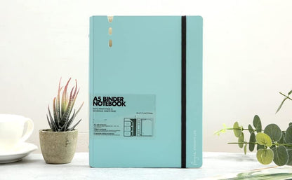 CAGIE A5 Binder 6 Ring Notebook with Dividers Refillable Planner Binder with Pockets, Refill Paper Include Planning Square Ruled and Dotted Pages, 6.89 x 9.25 In, (Blue, A5 Daily&Dot Page) - color: Blue, size: A5 Daily&Dot Page