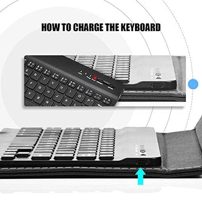 Wireless Bluetooth Keyboard for Phone With Protective Case - Mini Portable Foldable for Width of 6-9.5cm Cell Phones (Black)