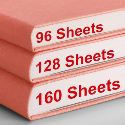AHGXG Thick Journal Lined Notebook, 320 Numbered Pages Leather Journal for Women, A5 Notebook College Ruled, 100gsm Paper,Faux Leather Hardcover, 5.75'' X 8.38''-Pink - color: Pink, size: A5