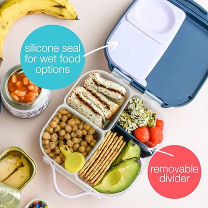 b.box Mini Lunch Box Kids | 4.25 Cup Leak Proof Bento Box for Kids Ages 3+ | 3 Compartment Snack Containers, School Lunch Container, Dishwasher Safe, BPA-Free, PFAS-Free - Lemon Twist - color: Lemon Twist, size: 1-pack