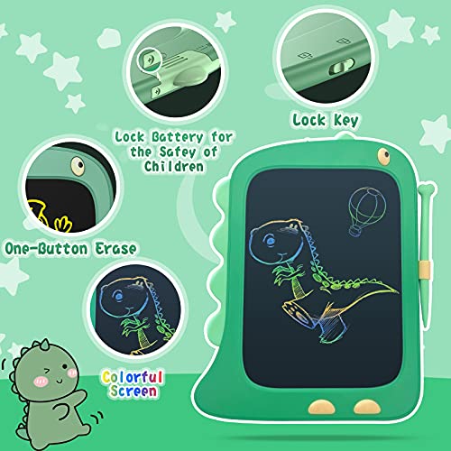 ORSEN 8.5 Inch LCD Doodle Board Tablet Toy - Green Dinosaur Drawing Pad for Kids 2-6 Years Old - Christmas and Birthday Gifts - color: 8.5inch-green