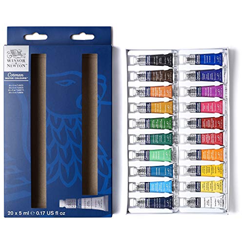 Winsor & Newton Cotman Watercolor Paint Set, 20 Colors, 5ml (0.17-oz) Tubes - style: 20 Tube Set 5ml