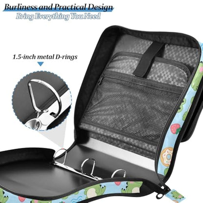 3 Ring Zipper Binder Dinosaur Strawberry Binders Bag with Shoulder Strap 500 Sheets Paper Organizer Trapper Keeper Documents Storage File Folder for School Office - color: A422