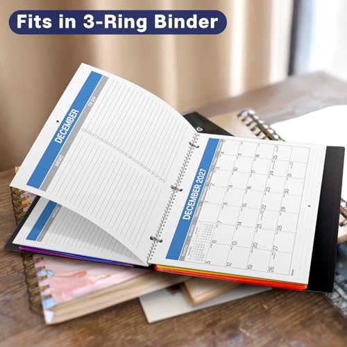 Dunwell 2026-2027 Calendar for 3 Ring Binder - 8.5x11, Jul. 2026 to Dec. 2027, 18 Months Desk Calendar with Premium Paper, 3-Hole Calendar for Office, School, 8.5" x 11" Planner Hanging on Wall