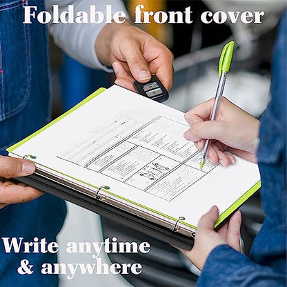 INFUN All-in-one Telescoping Binder Notebook, Refillable 3 Ring Notebook Binder with 1 Plastic Movable Pocket Folder,5 Plastic Subject dividers and Graph Paper and College Ruled Paper- Black - color: Black, size: 1 PCS