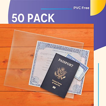 GOLD SEAL No Holes Sheet Protectors, Bulk Pack, Letter Size (8.5 x 11 Inch), Heavyweight Clear View Sheet Protectors, Top Loading, Document Protectors, Artwork Protectors,(50 Pack) - style: 50 Pack