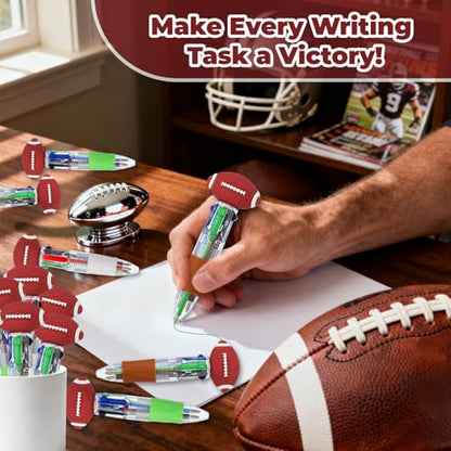 Football Party Favors Football Pens Mini Multicolor Pen in One Cute Fun 4-in-1 Pens Bulk Cool Ballpoint Pens for Birthday Gifts Teacher Supplies (Football, 12) - style: Football