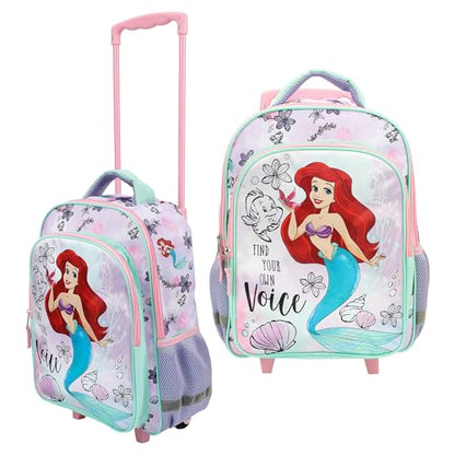 The Little Mermaid Ariel Find Your Voice 16" Rolling Travel Backpack - color: Disney Find Your Own Voice