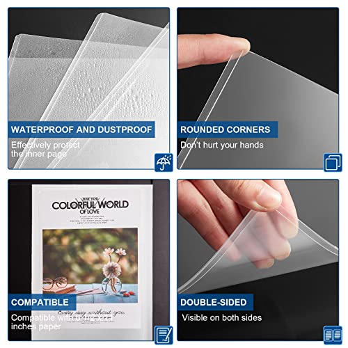 Jecery 10 Pack 8.5 x 11 Inch Rigid Sheet Protectors, Clear Hard Plastic Document Sleeves for Printed Papers, Artwork, Photos, Certificates and Presentation Display - size: 8.5 x 11''