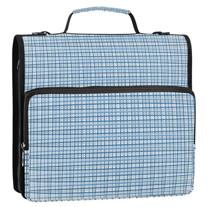 Geometric Cross-Hatched Stripes Zipper Binder 3 Ring 1.5 Inch School Binder Organizer with Shoulder Strap Handle File Folder Pockets Large Capacity Students Girl Boy Men Office Work - color: Geometric Cross-hatched Stripes