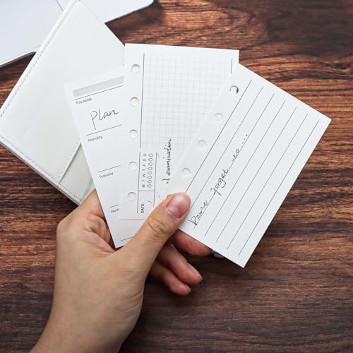 3 Pack A8 Refill Paper Loose Leaf Paper 120 Sheets Refillable Planner Binder Paper M5-5 Hole Mini Binder Paper 2.64''x4.09'' Filler Paper Vertical Line&To Do List&Weekly Plan - color: Vertical Line&To Do List&Weekly Plan