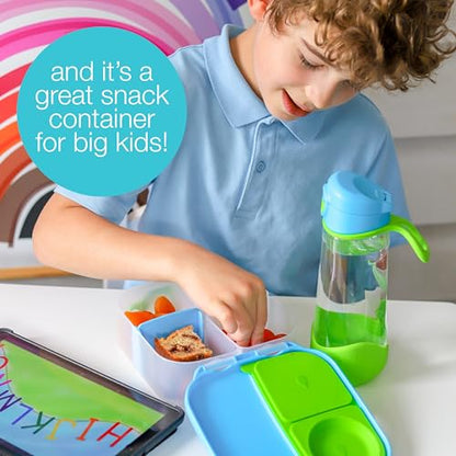 b.box Mini Lunch Box Kids | 4.25 Cup Leak Proof Bento Box for Kids Ages 3+ | 3 Compartment Snack Containers, School Lunch Container, Dishwasher Safe, BPA-Free, PFAS-Free - Lemon Twist - color: Lemon Twist, size: 1-pack