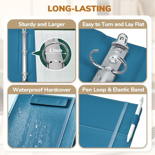 JoyCat 3 Ring Binder Clipboard with Storage,12.4"x10.2"Magnetic Clipboard Folder with 5 Expandable Folders,Refillable Lined Notepad (11" x 8.5"),Ideal for School Office Nursing(Dark Blue) - color: Dark Blue