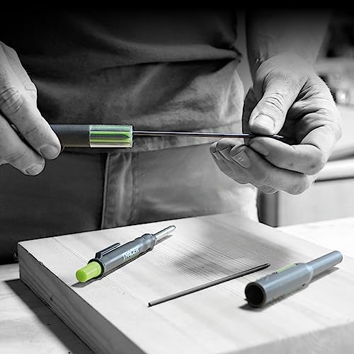 Tracer Mechanical Carpenter Pencils Set with Replacement Lead (6 Pack) - Construction Pencil with Site Holster - All In One Marking Kit for Carpenter Tools Contractor Pencils - AMK1 - style: Pencil + Lead