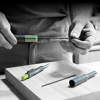 Tracer Mechanical Carpenter Pencils Set with Replacement Lead (6 Pack) - Construction Pencil with Site Holster - All In One Marking Kit for Carpenter Tools Contractor Pencils - AMK1 - style: Pencil + Lead