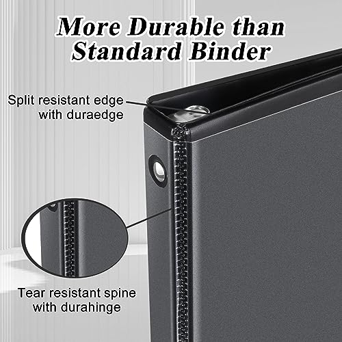 CIXILDTS 2-inch Round Ring Binder, Durable 2" 3 Ring Binder Fit Letter Size Paper, Black, 36-Pack - color: Black, size: 2", style: 36-Pack