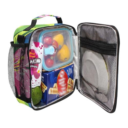 ALAZA Lily Pulitzer Mason Jars Lunch Box Insulated Lunch Bag Kids Cooler Tote Bag Freezable Shoulder Strap Lunchbox for Girls School Picnic - color: Multi888
