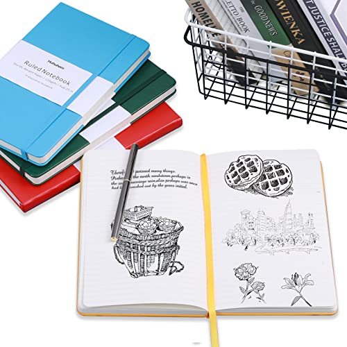 Huhuhero Notebook Journal, Lined Ruled Journal, Hardcover 120Gsm Premium Thick Paper with Faux Leather Notebook for Journaling Writing Note Taking Office School Supplies 5"×8.25" (1,Dark Gray) - color: Gray