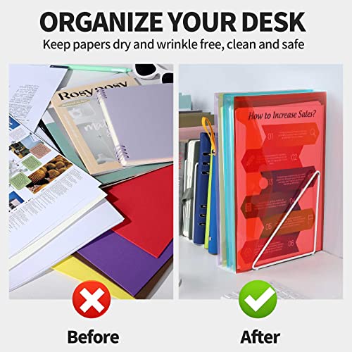 LEOBRO File Folders for Documents, 4 Pcs Plastic Folders with Pocket, Plastic Envelopes with Snap Closure, Reusable File Bags, for School & Office, A4 Size