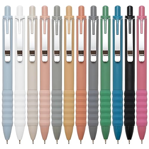 Aisibeiger Ballpoint Pens Black Ink Ball Point Pen with Super Soft Grip Medium Point 1.0mm Office Pens (Silver 12-count) - color: Silver 12-count