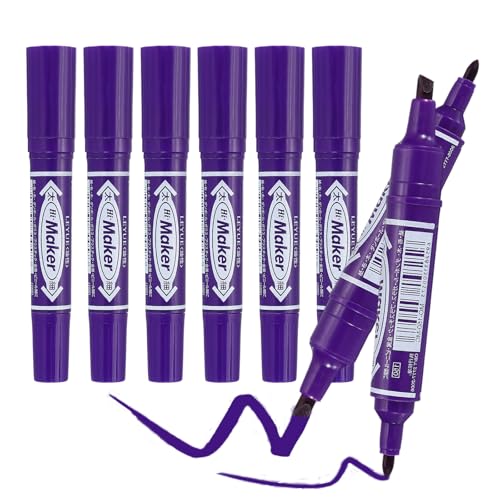 PATIKIL Broad & Fine Tip Markers, 8Pcs Oil-Based Markers Dual Tip Brush Highlighter for Adult Artists Drawing Coloring Painting Sketching, Purple (0.2" /0.07") - color: Purple