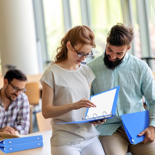 Henoyso 6 Pcs Plastic 1 Inch Mini 3 Ring Binders Fits 5.5" x 8.5" Paper, Holds(Capacity 200 Sheets), Flexible Three Round Rings Small Blue A5 Binders Bulk for School, Office Use, Photo Album - color: Blue, size: 1 Inch