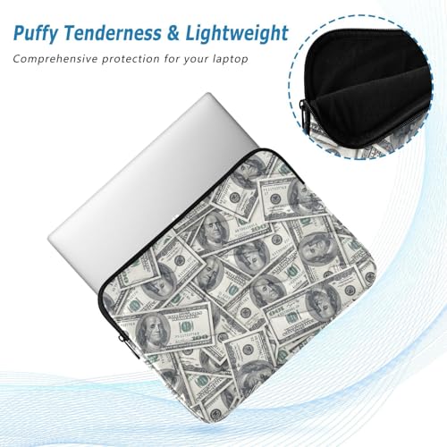 Cute Laptop Sleeve 13 inch Money Hundred Dollar Bill Laptop Bag 14 inch Waterproof Computer Bag for Women Laptop Accessories Computer Cover Bag for Tablet Men - color: Money Hundred Dollar Bill